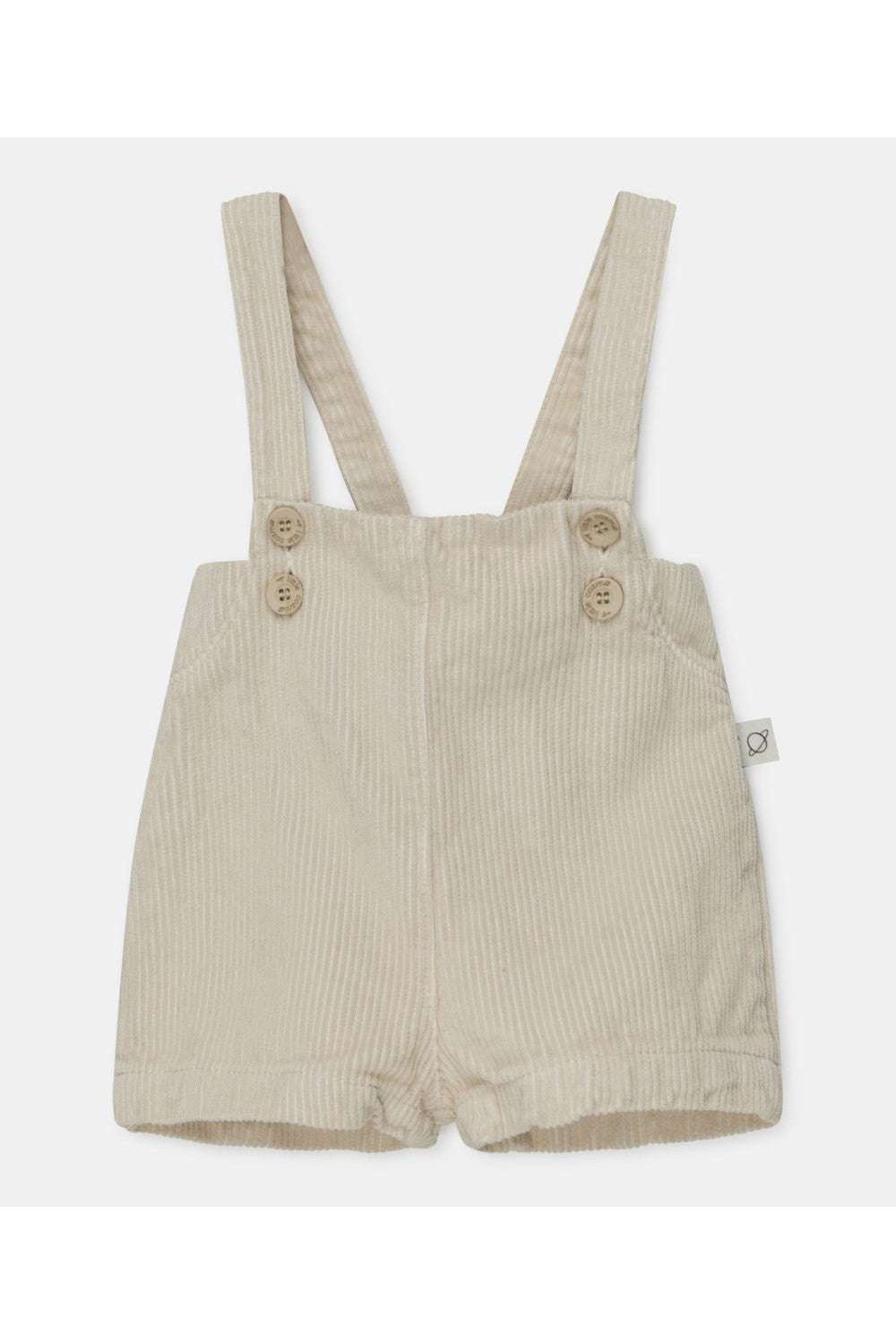 Corduroy Baby Shortalls, Quique, Stone, My Little Cozmo, Organic, Recycled & Oekotex