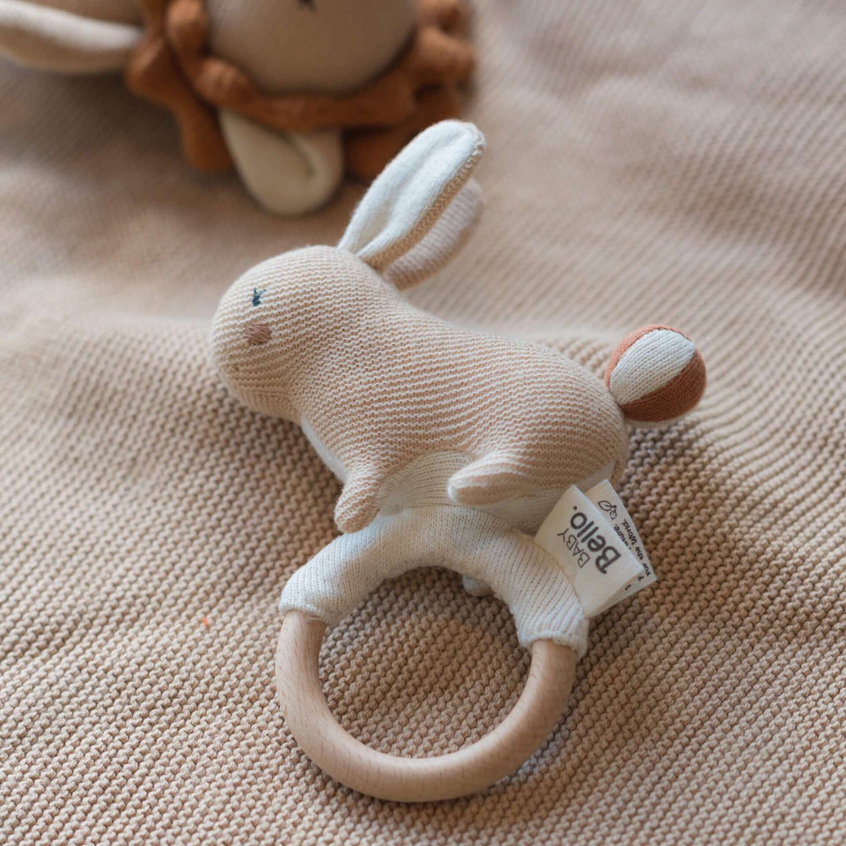 Baby Bello, Roxy The Rabbit, Rattle, 100% Organic Cotton