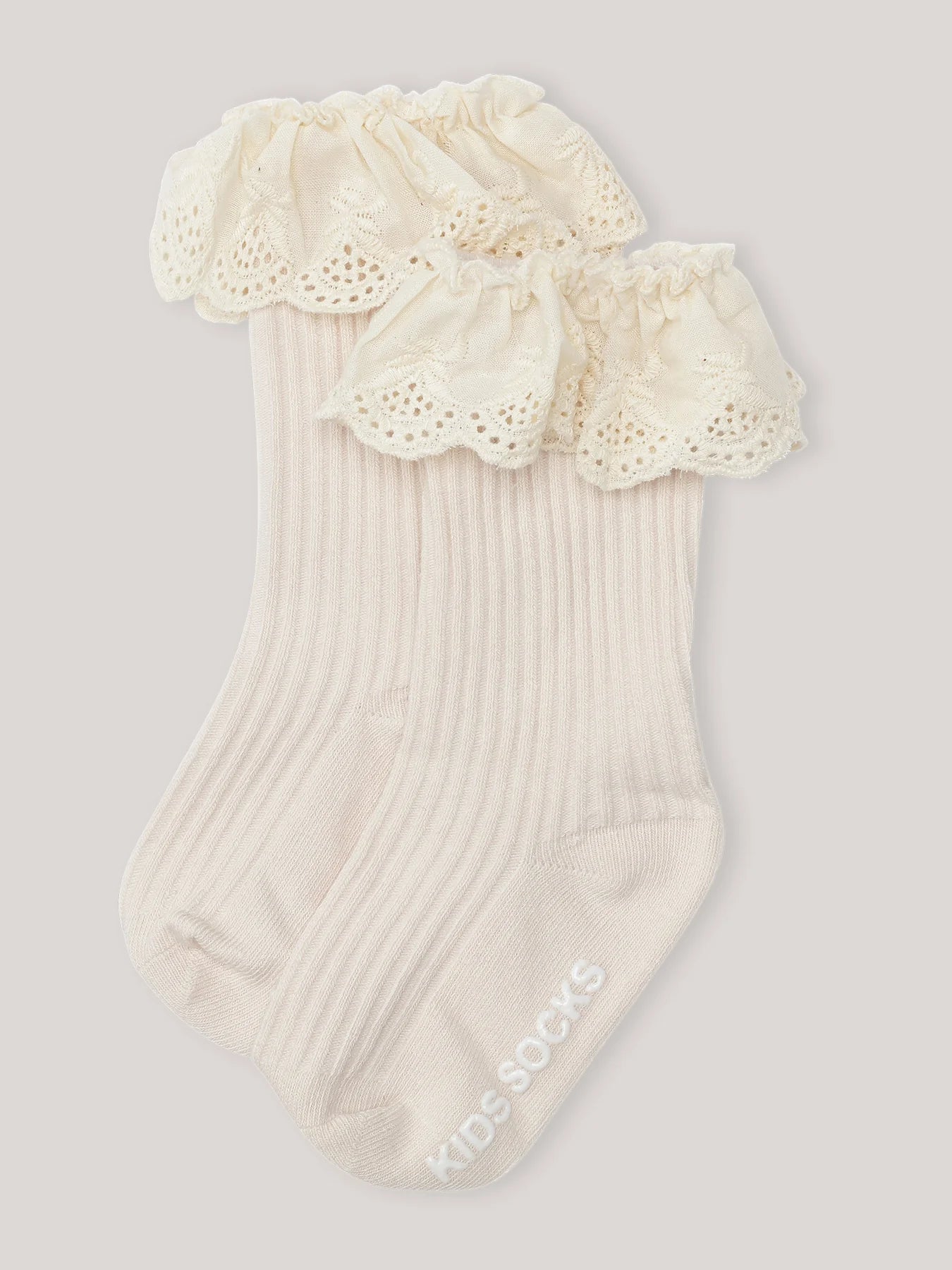Bobbi Balloon, Ruffle Socks, Ivory, Organic