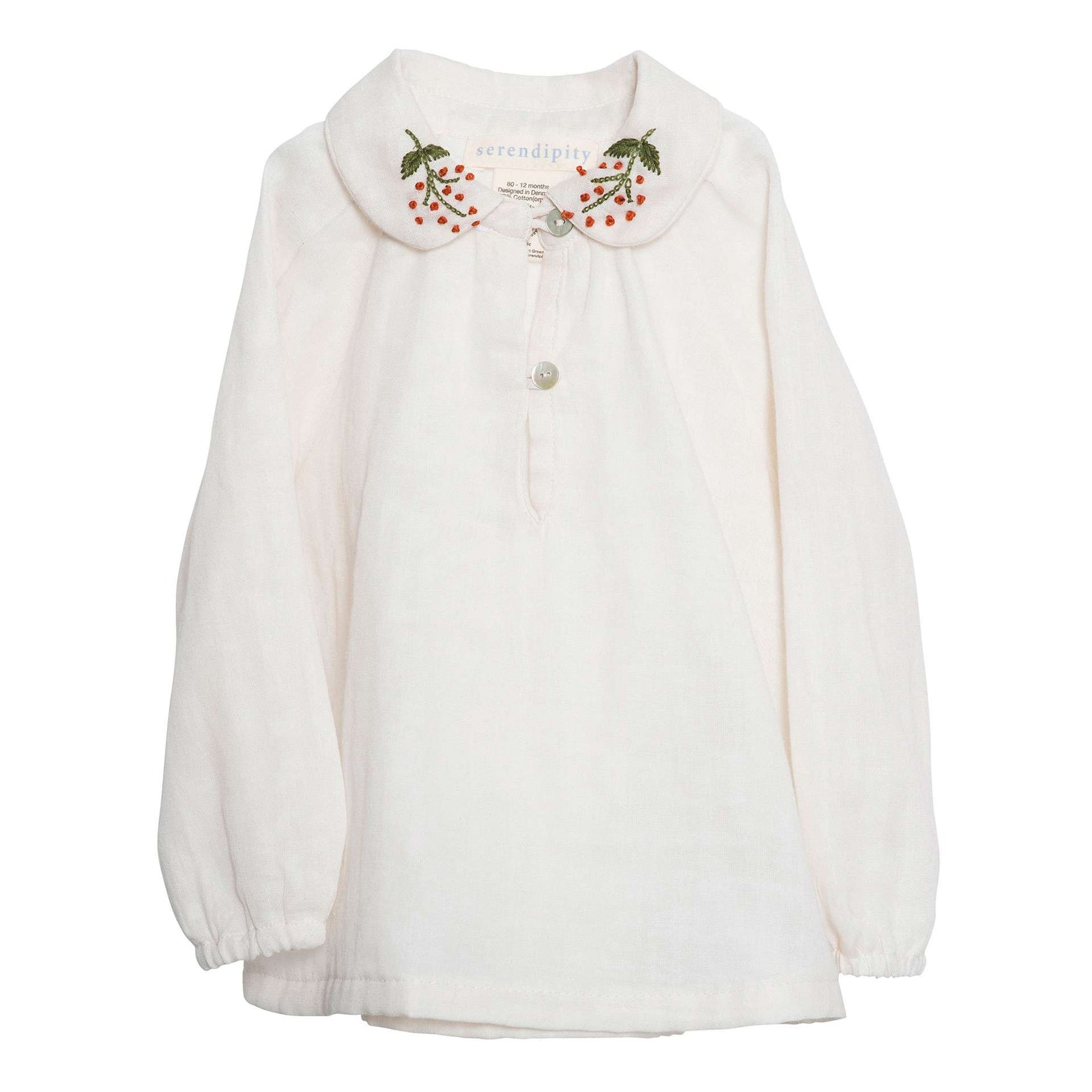 Kids Gauze Woven Blouse With Embroidery, Serendipity, Organic & Gots