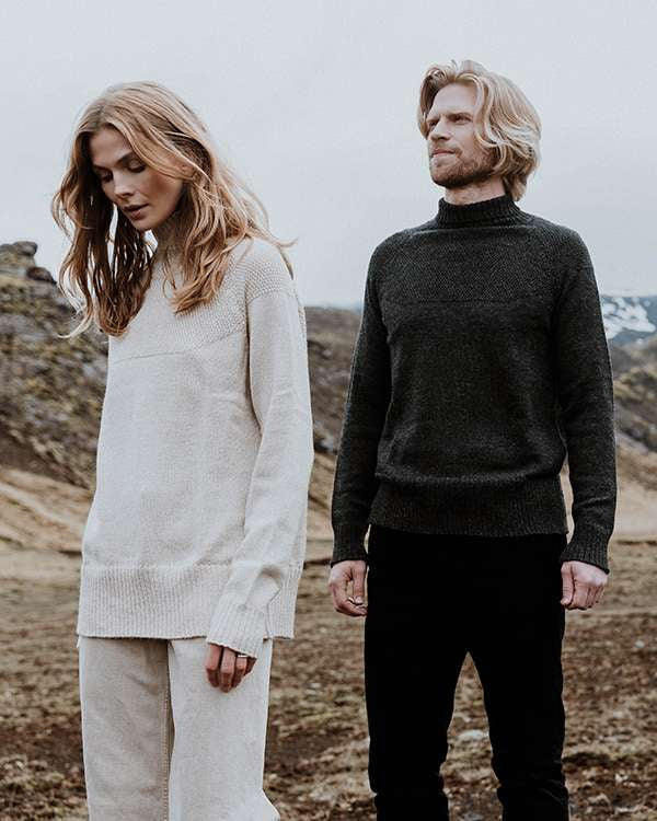 Unisex Alpaca Wool Sailor Sweater, Light Grey