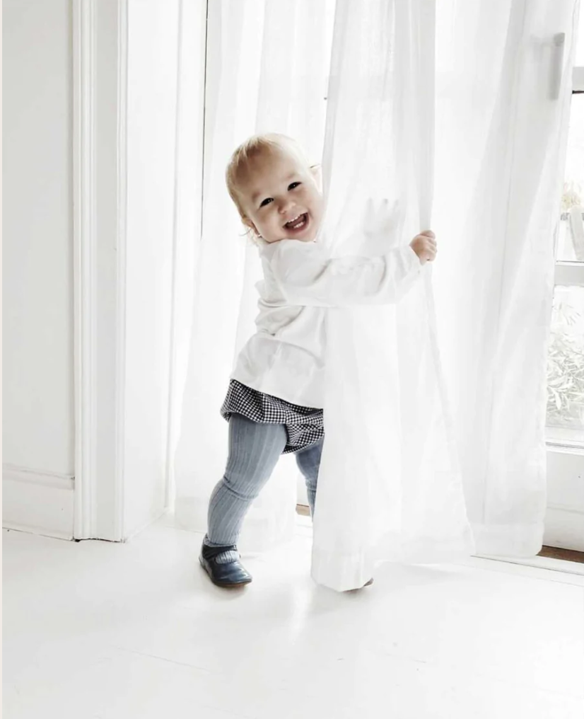 Bloomers With Buttons, Navy & White