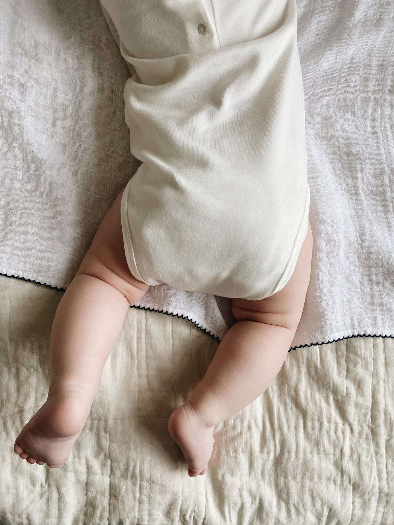 Bodystocking With Round Collar, White Piping