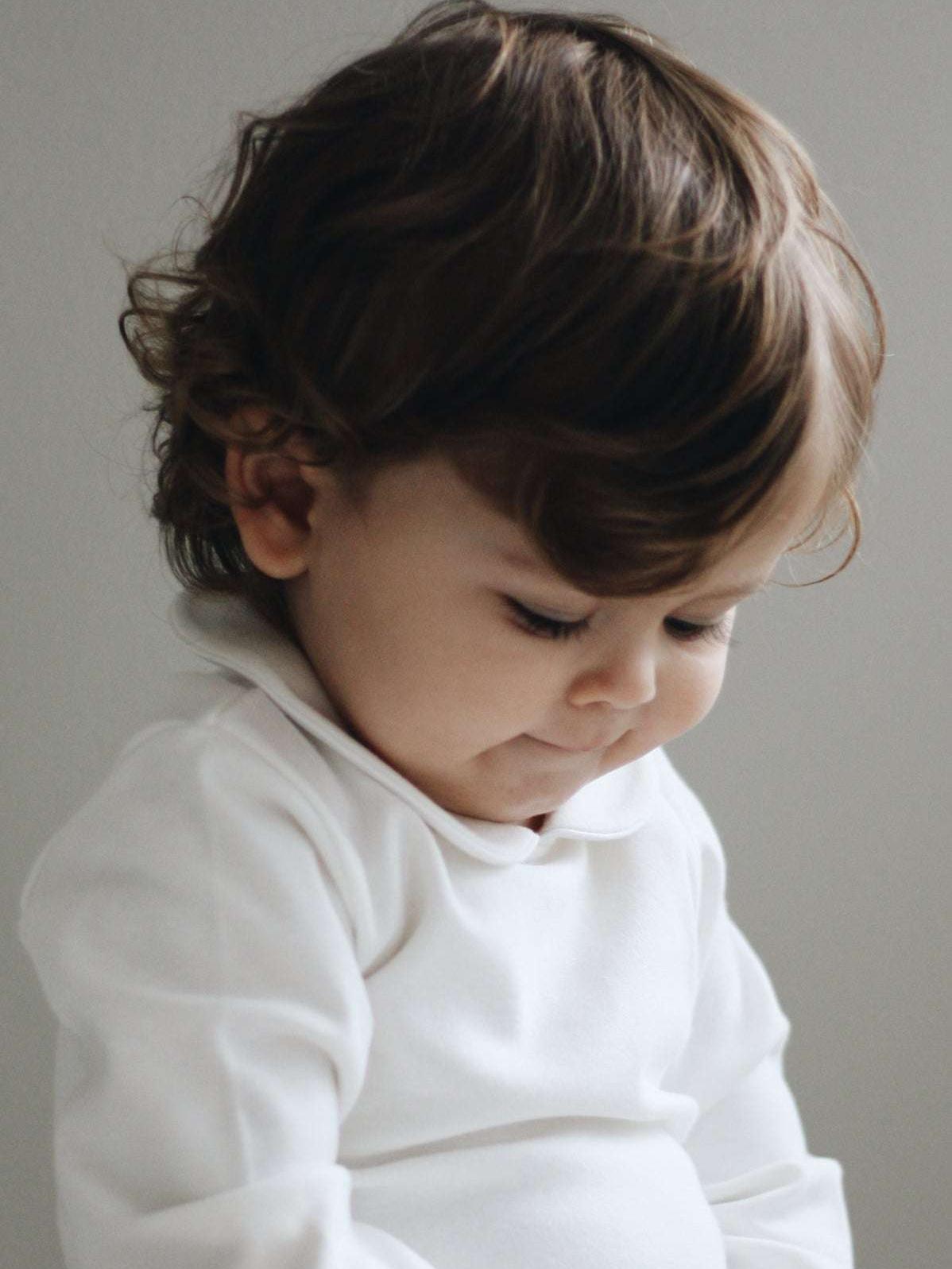 Bodystocking With Round Collar, White Piping