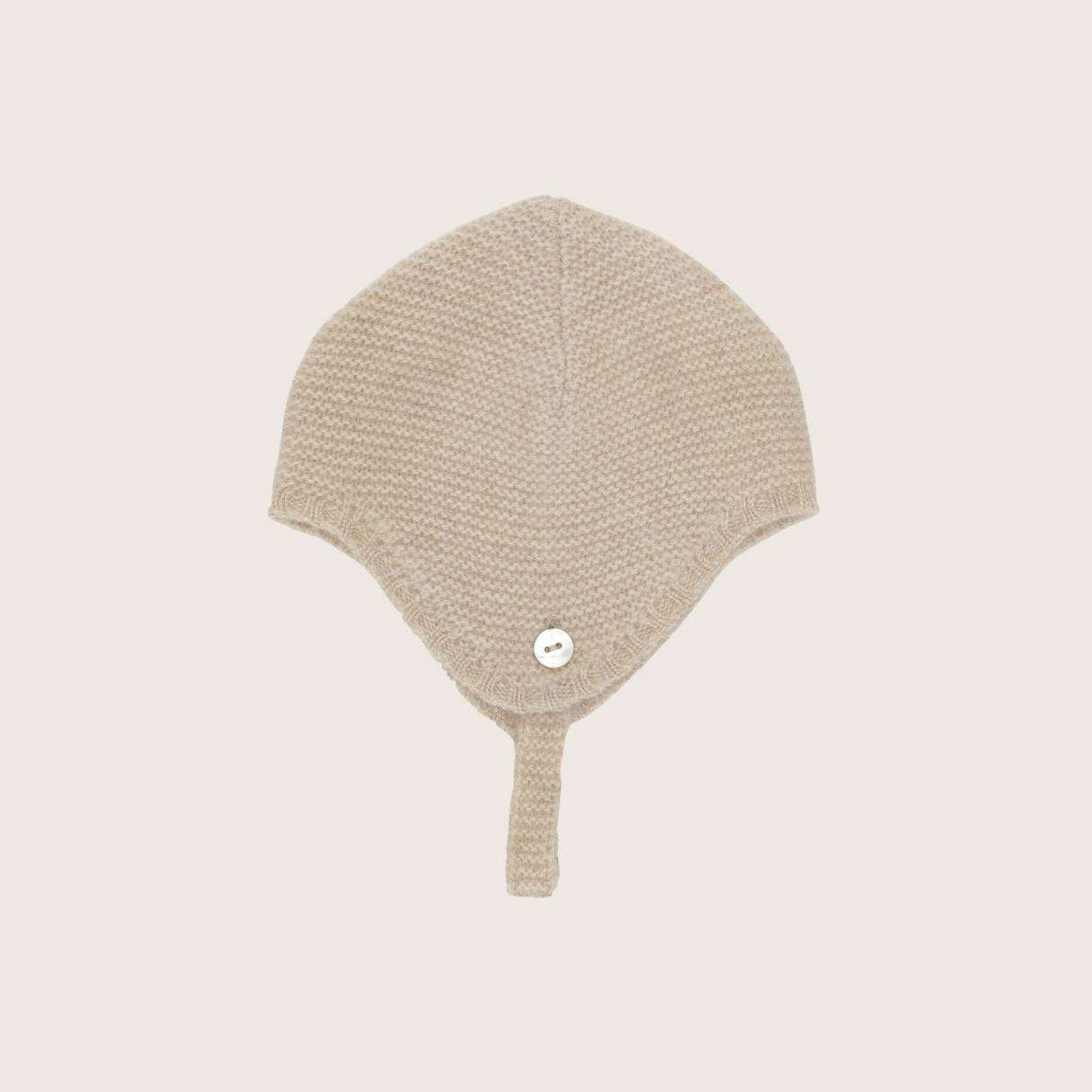 Cashmere Baby Bonnet, Beige, Bonet Et Bonet, Organic & 100% Cashmere