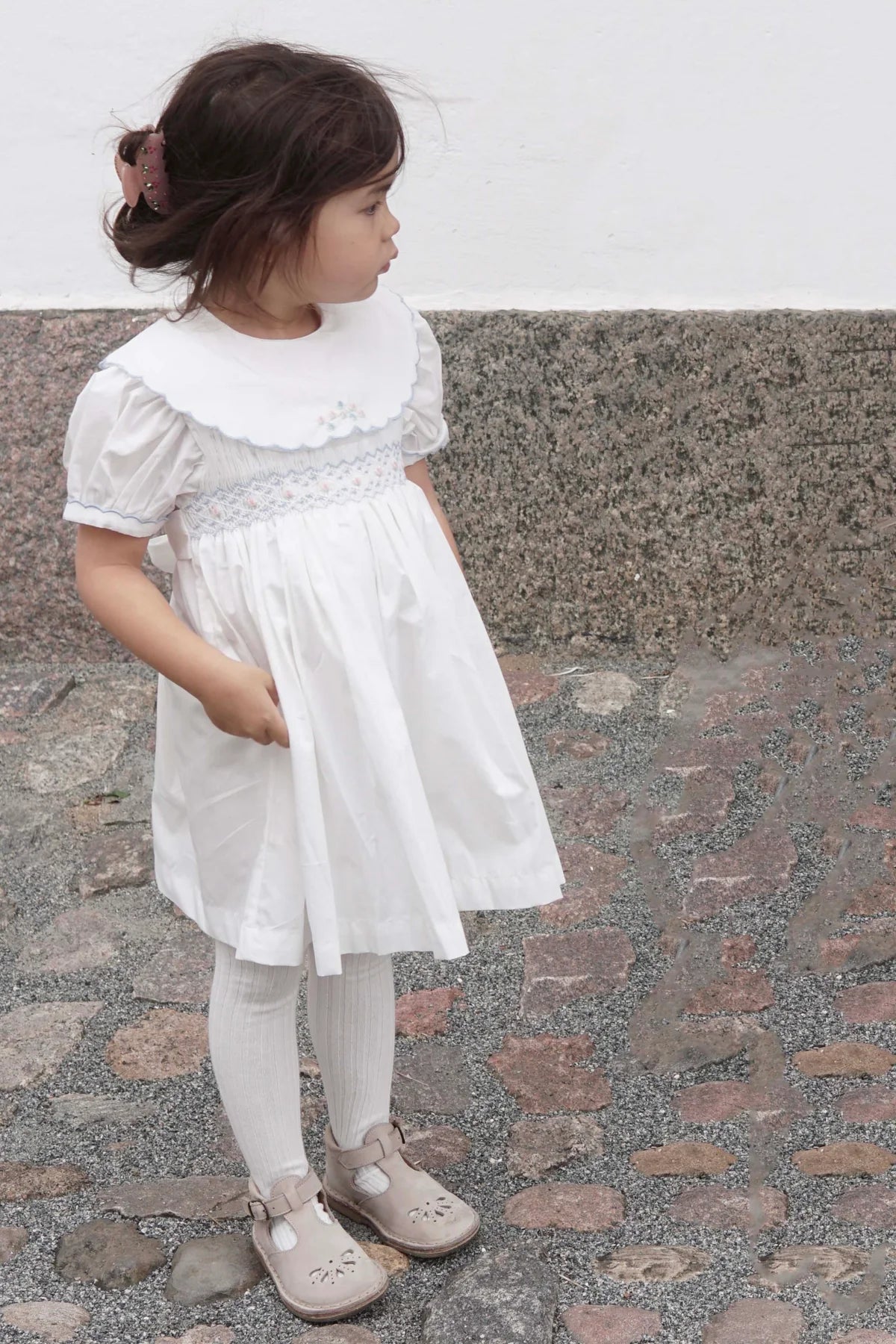 Cotton Smocked Dress With Bloomers