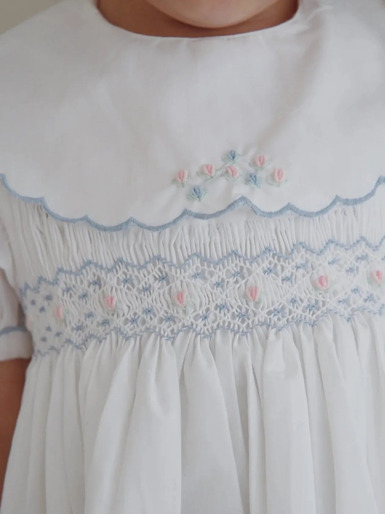 Cotton Smocked Dress With Bloomers