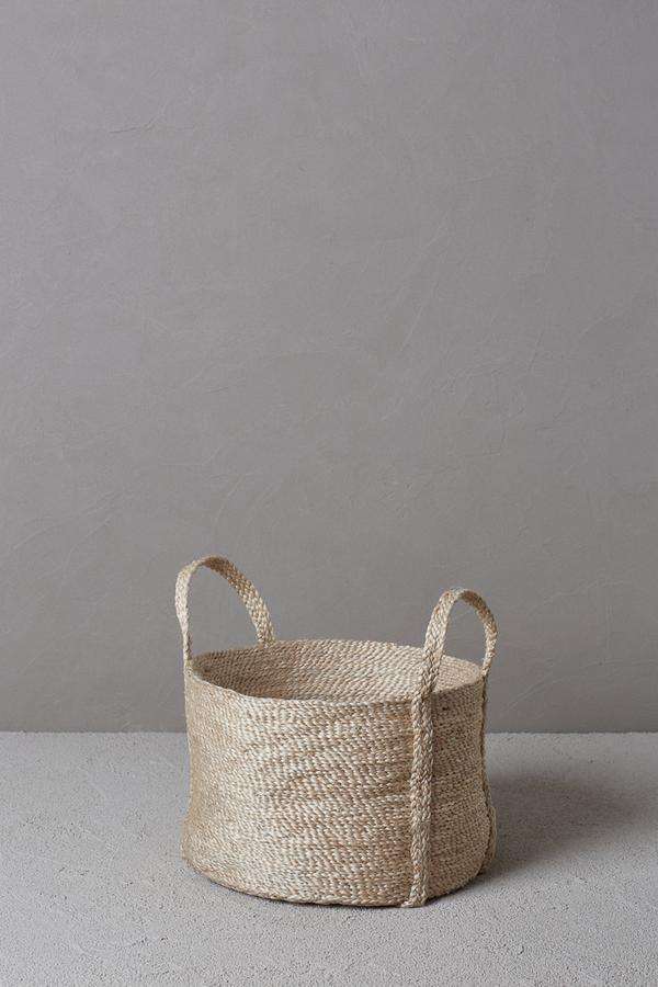 Natural Jute Basket, Round, Dharma Door, Handmade