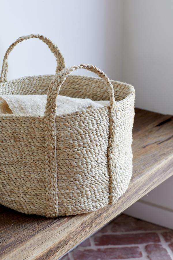 Natural Jute Basket, Round, Dharma Door, Handmade