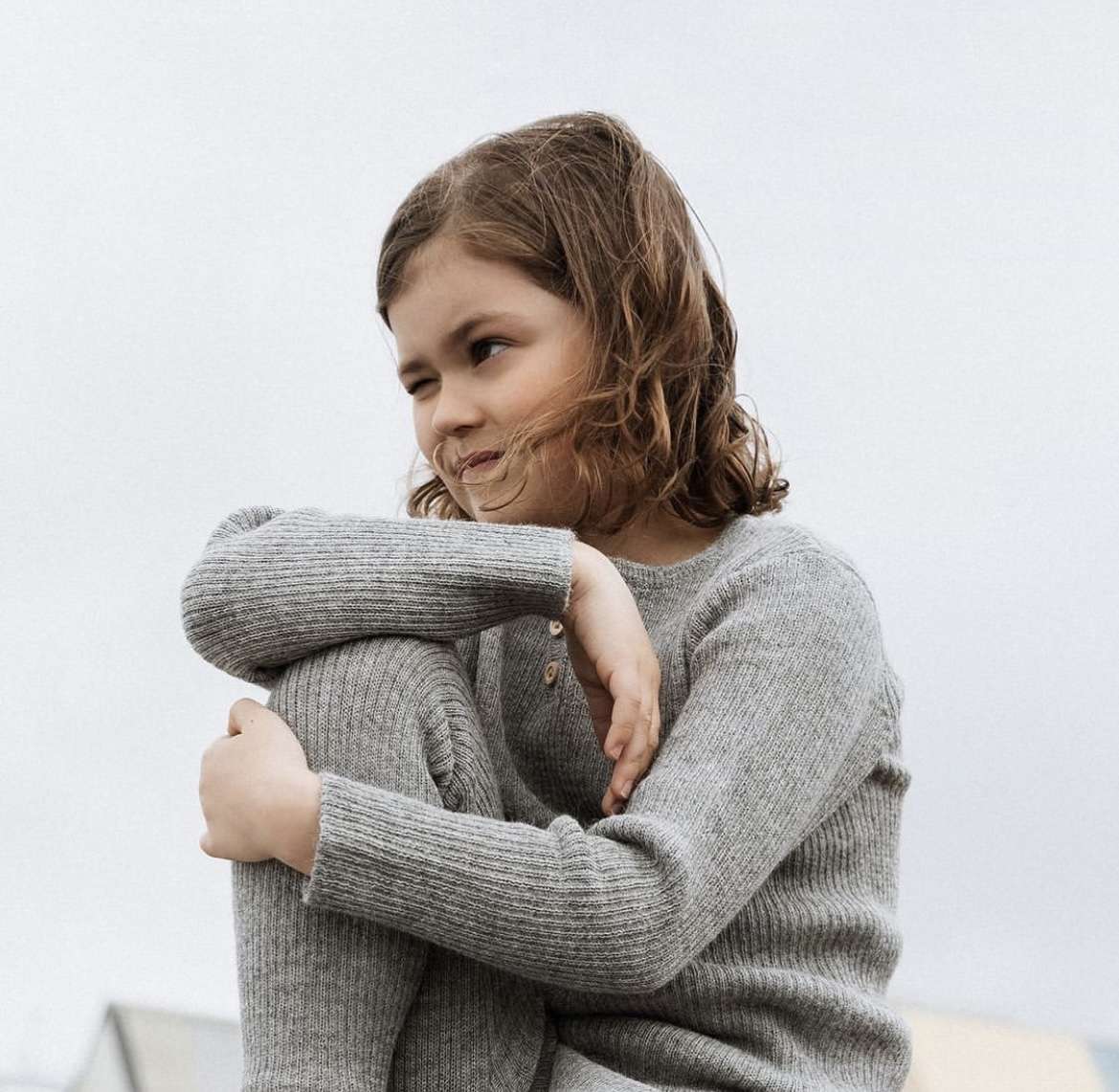 Grandpa Sweater, Grey,