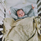Solange Swaddle Blanket, Light Sage, Jeanne Le Studio, Organic