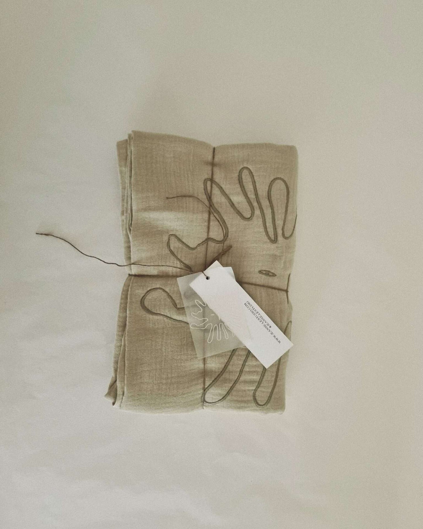 Solange Swaddle Blanket, Light Sage, Jeanne Le Studio, Organic
