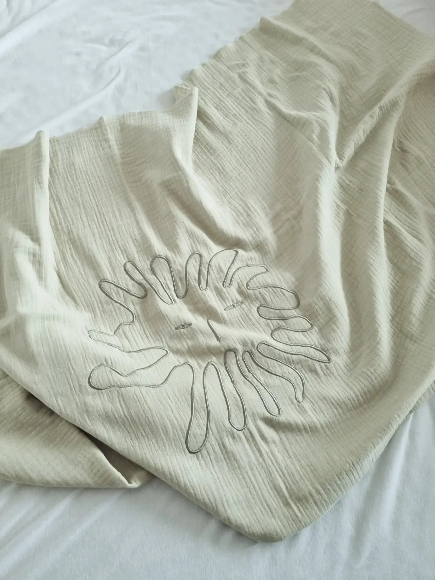 Solange Swaddle Blanket, Light Sage, Jeanne Le Studio, Organic