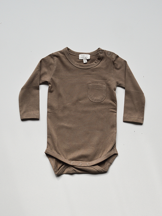 The Long-Sleeve Onesie, Walnut, Organic