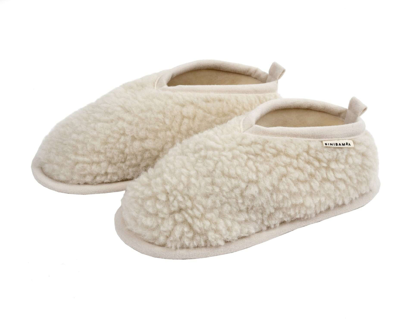 Mama Sheepskin Booties, Milk, Binibamba