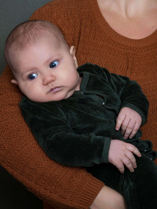 Velour Baby Suit, Pine, Serendipity