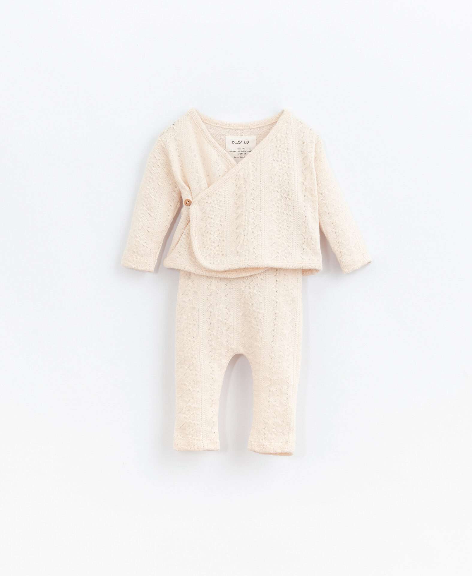 Baby Set In Ajour Pattern, Light Peach, Play Up, Organic