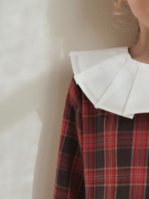 As We Grow, Pleated Collar, Crisp White, 100% Pima Cotton