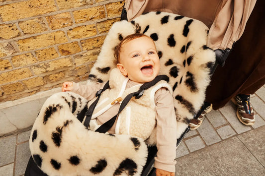 Puffmuff, Leopard, Binibamba, 100% Merino Sheepskin