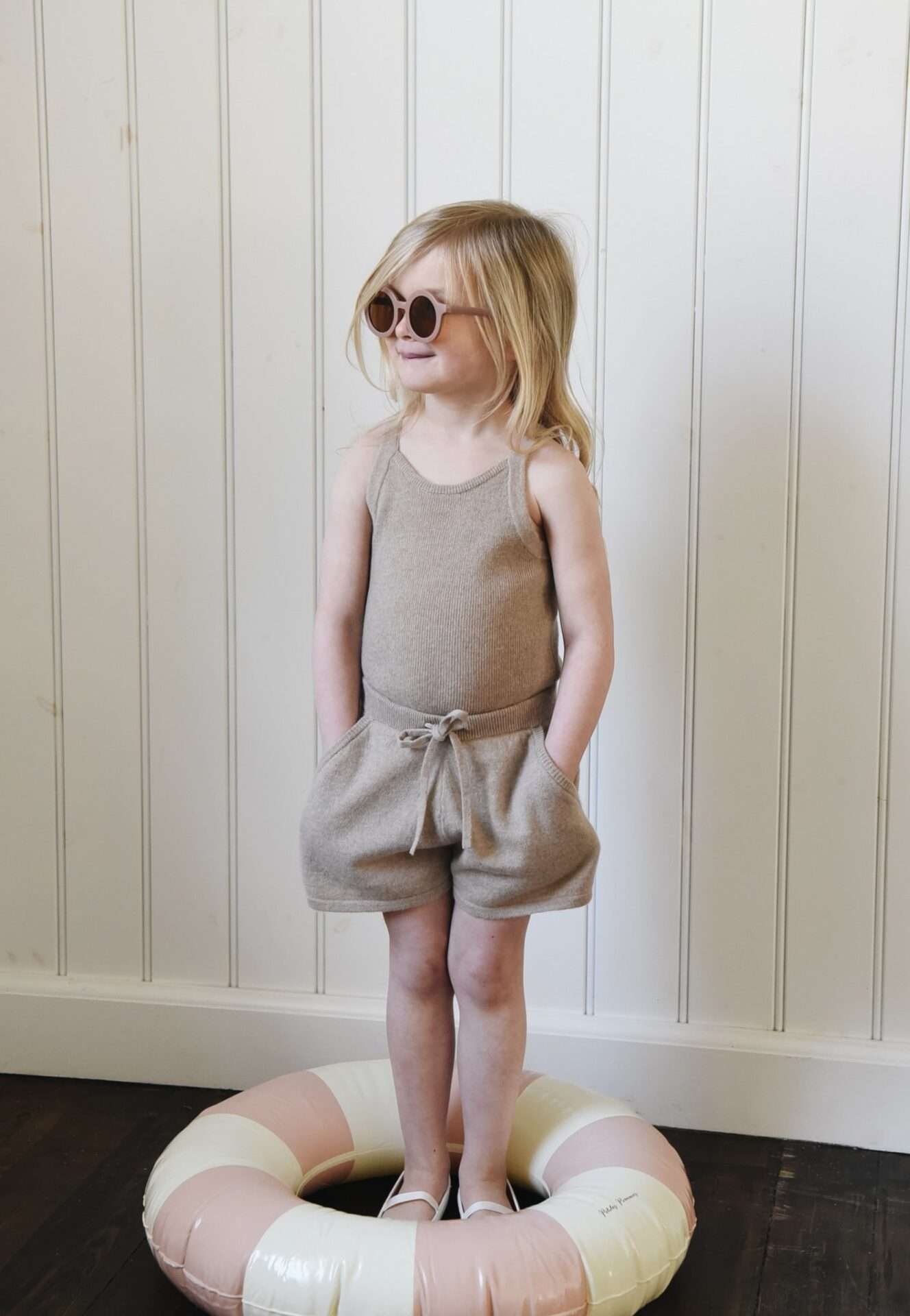 Luma Shorts, Barley, Holmm, 100% Cashmere & Oeko-Tex®