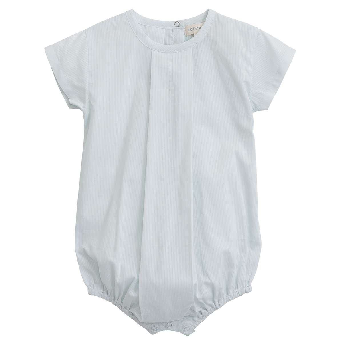 Baby Pleat Suit, Misty Blue Self Stripe Light, Organic & Gots