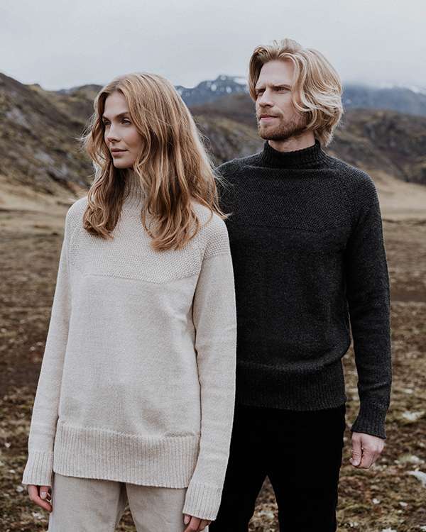 Unisex Alpaca Wool Sailor Sweater, Light Grey