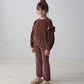 Velour Ruffle Sweatshirt, Nora, Brown & Oekotex