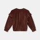 Velour Ruffle Sweatshirt, Nora, Brown & Oekotex