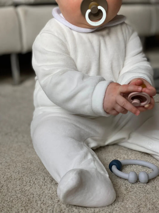 Velvet Onesie, Creamy White