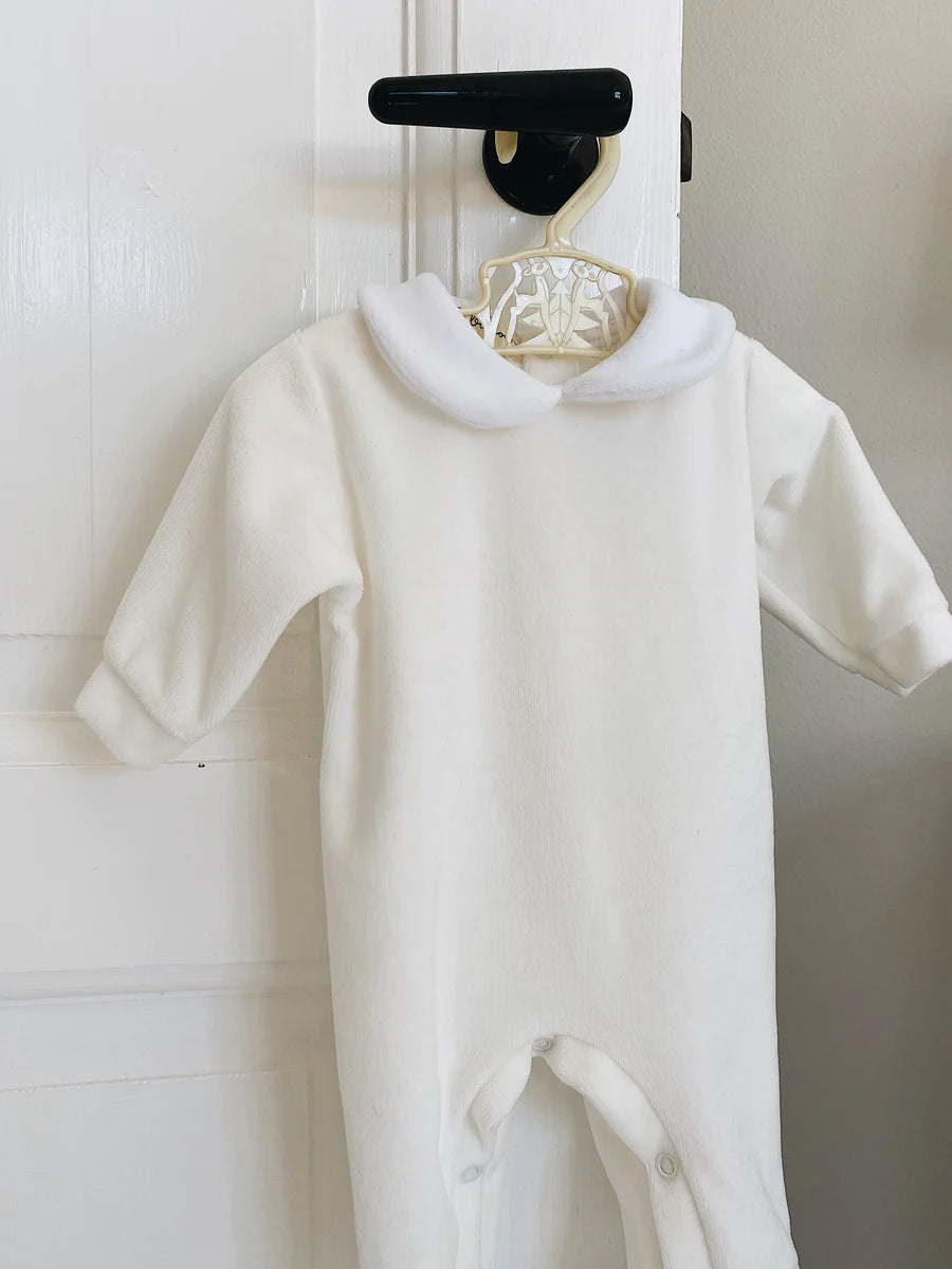 Velvet Onesie, Creamy White