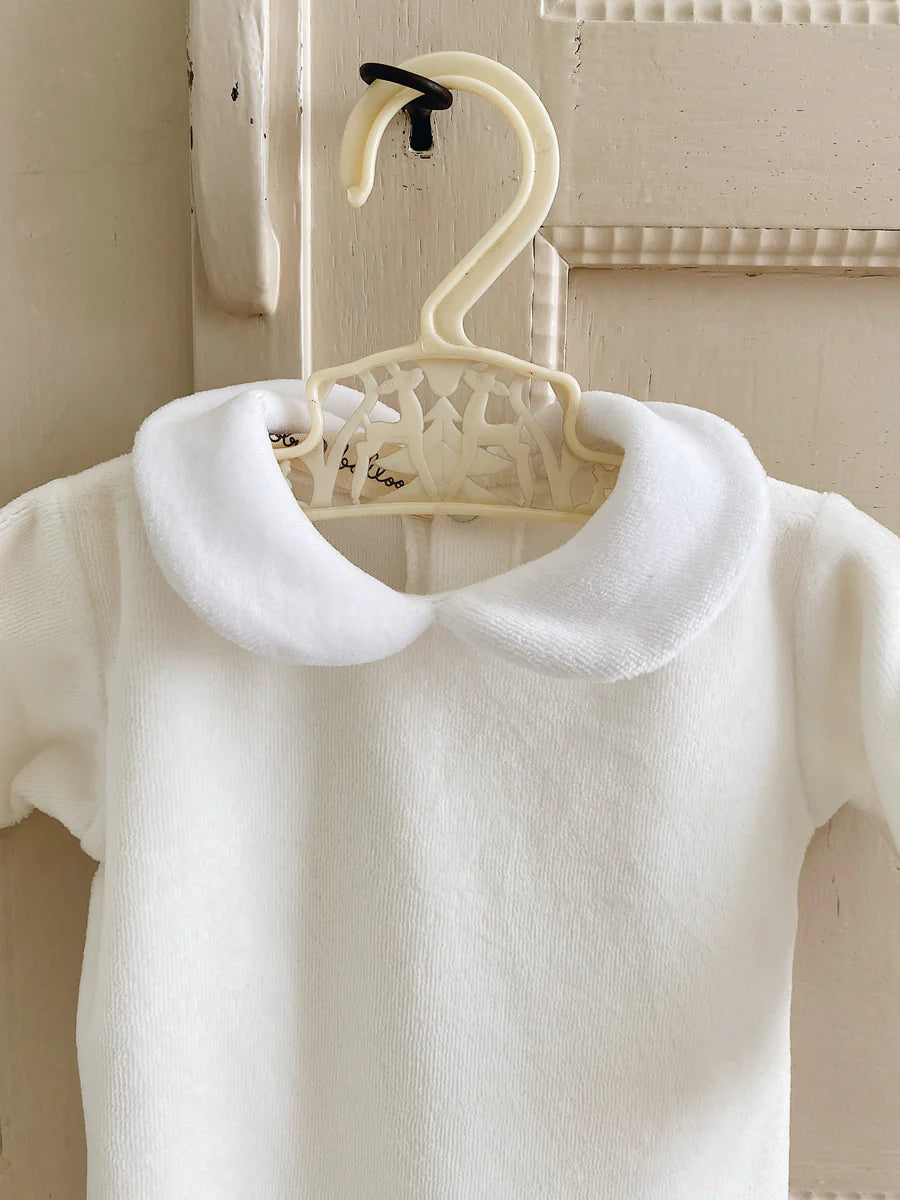Velvet Onesie, Creamy White