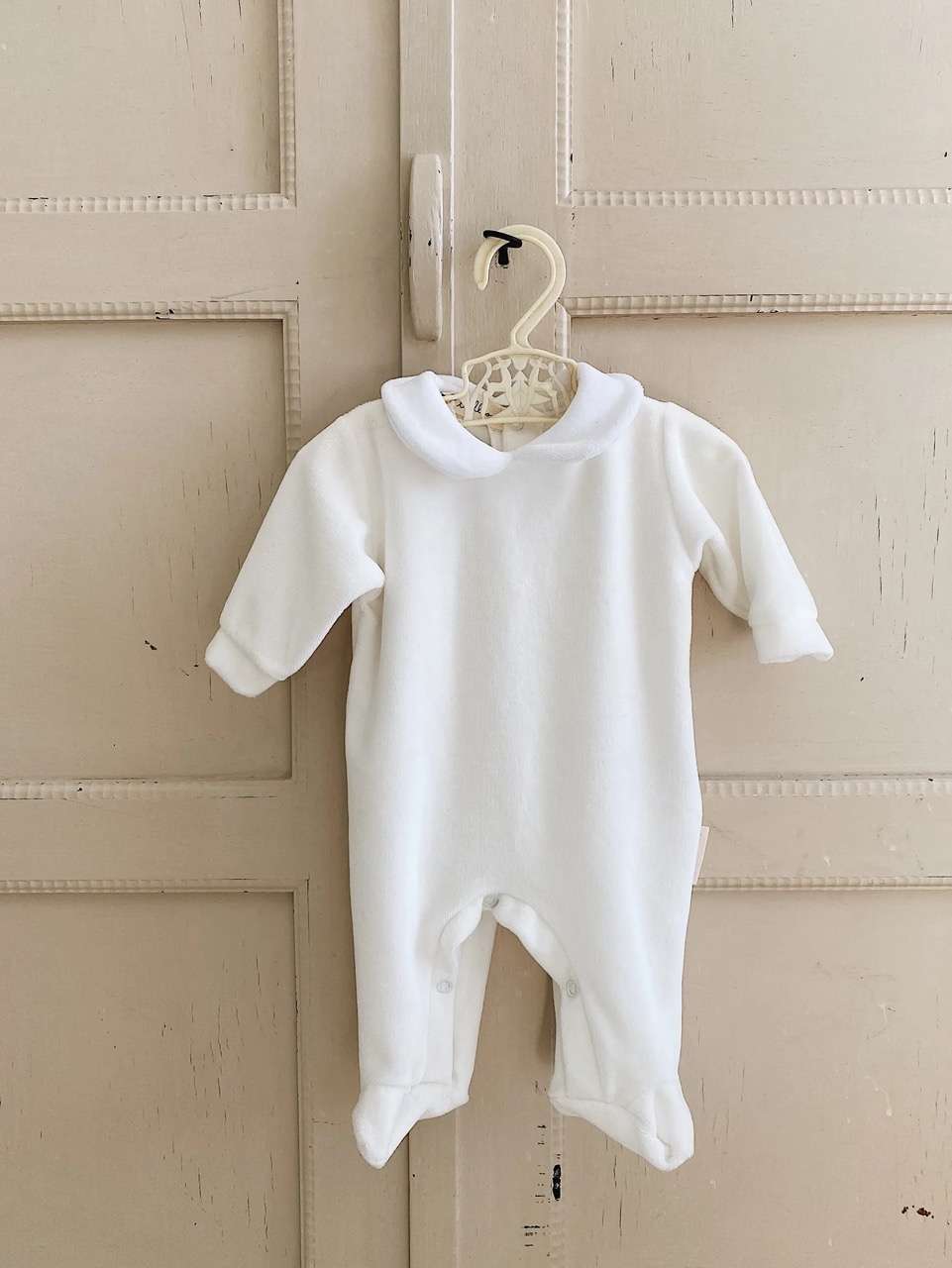Velvet Onesie, Creamy White