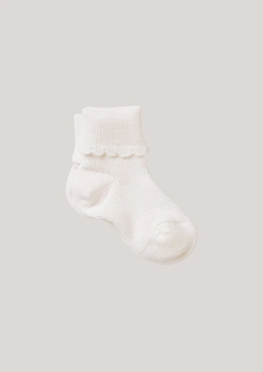 Wool Ruffle Socks, Creamy White