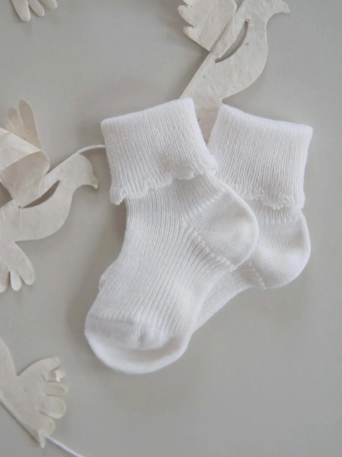 Wool Ruffle Socks, Creamy White